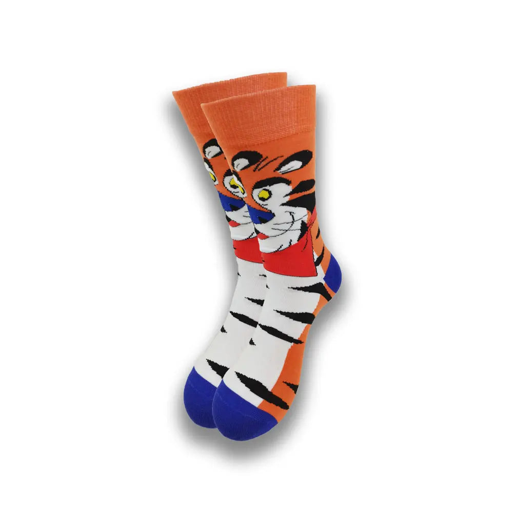 Men's Cartoon Character Crew Socks - Fun Novelty Cotton Casual Socks
