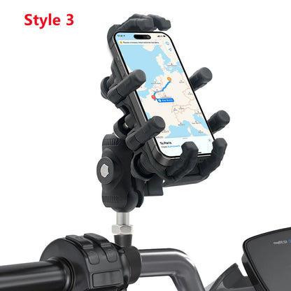 Aluminum Motorcycle Handlebar Phone Holder – Anti-Vibration Navigation & Mirror Mount Stand