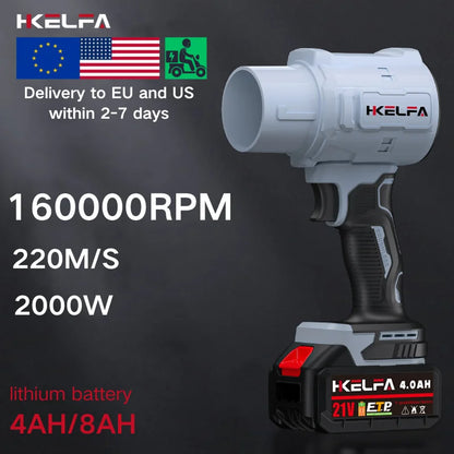 2000W Electric Turbo Blower – Handheld Cordless Jet Fan for Car Drying, Dust Removal & Air Blowing