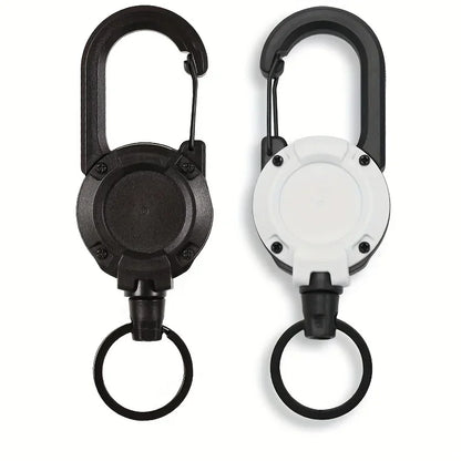 1/2/4PCS Retractable Keychain Badge Reel – Heavy Duty Extendable Holder with Carabiner for Men’s Outdoor Bags