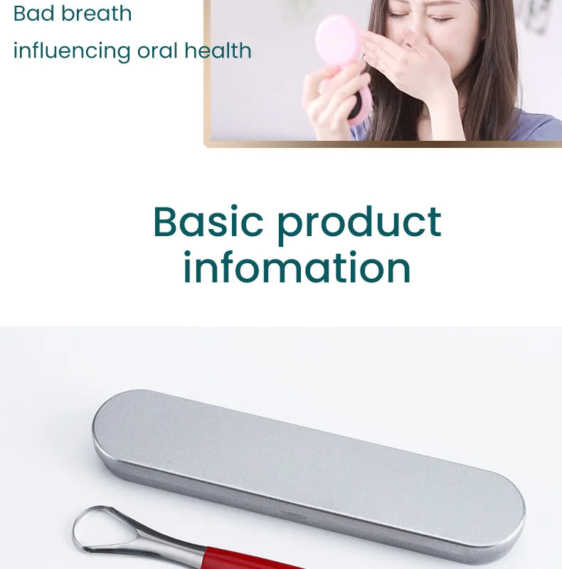 Y-Kelin Stainless Steel Tongue Scraper – Oral Cleaner Brush for Fresh Breath and Hygiene Care