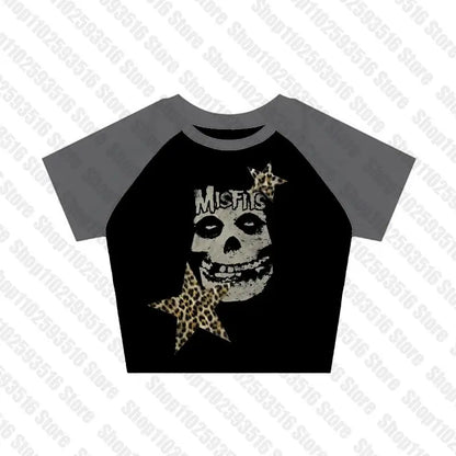 Women’s Gothic Mini Dress – Y2K Punk Emo Harajuku Black Graphic Party Dress Summer