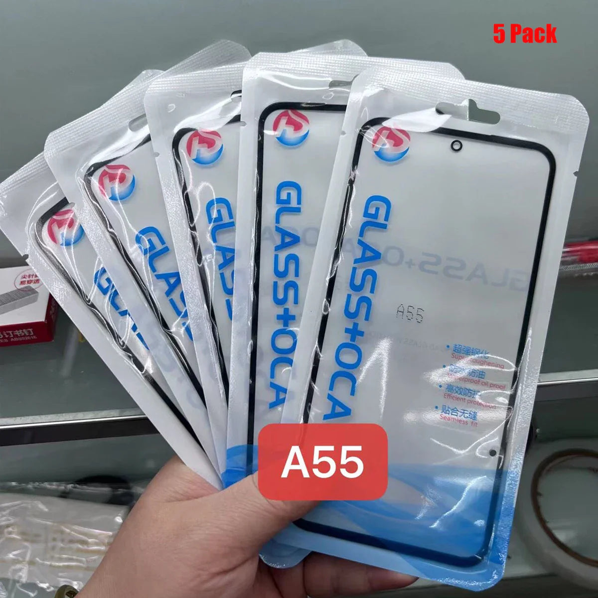 5pcs Front Screen Glass + OCA for Samsung Galaxy S25/S24/S23/S22 Plus, S23 FE, A Series – LCD Outer Glass Replacement