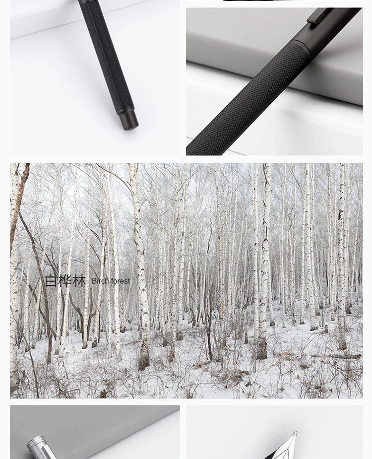 LT Hongdian Titanium Black Forest Calligraphy Pen — Student & Business Ink Pen with Gift Box