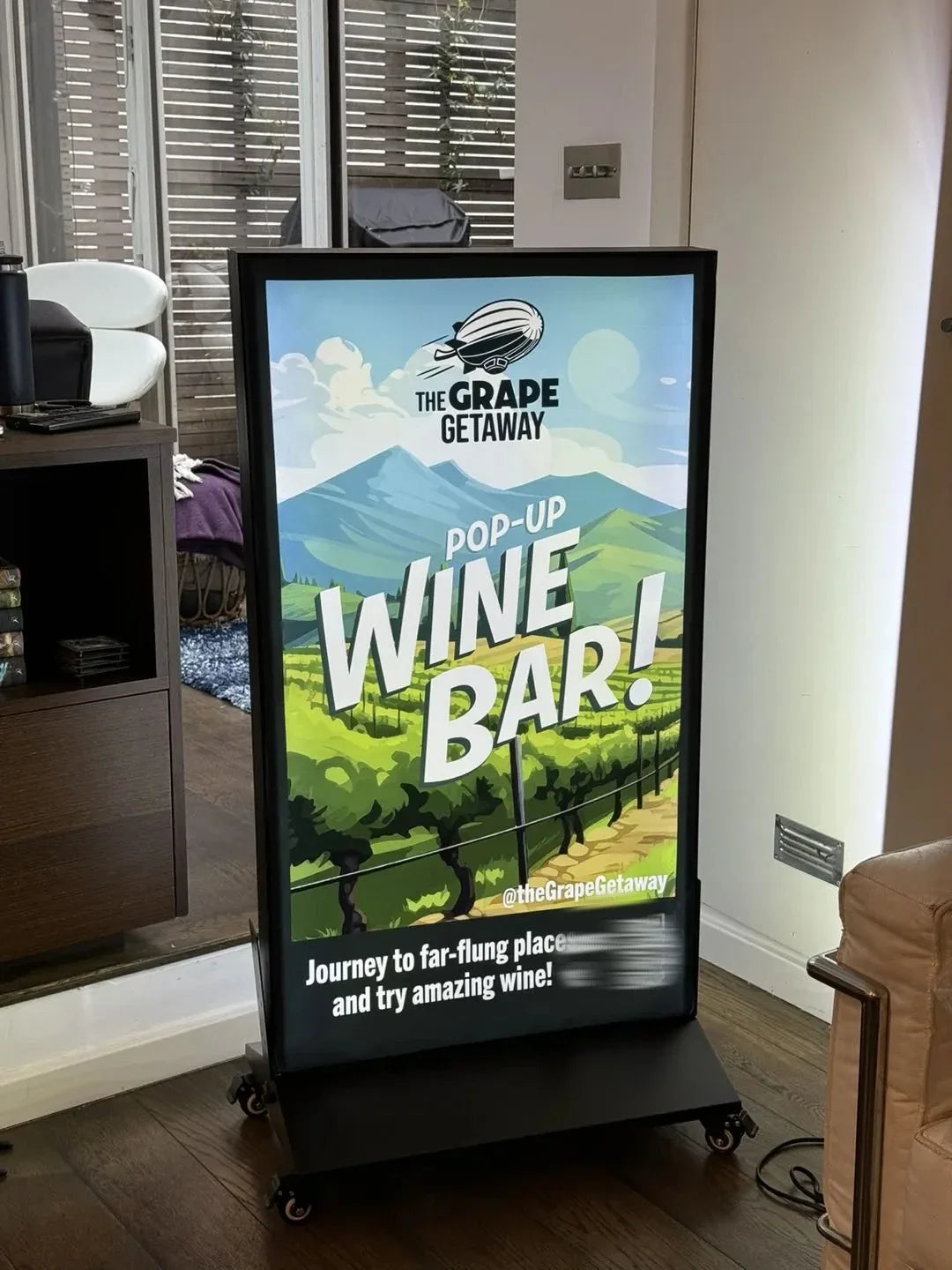 60x120cm Double-Sided LED Fabric Light Box Sign – Large Illuminated Poster Frame for Shop Advertising & Display