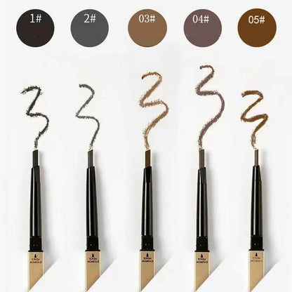 5-Color Dual-Head Eyebrow Pencil with Brush – Waterproof, Sweatproof Eyebrow Gel & Tattoo Pencil for Long-Lasting Natural Makeup