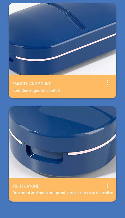 2-in-1 Pill Cutter with Invisible Storage Box – Portable Mini Tablet & Medicine Crusher, Dustproof Divider Organizer