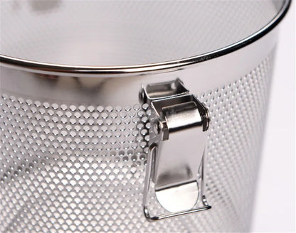 304 Stainless Steel Round Hole Seasoning Bag — Spice, Gravy & Soup Strainer Basket for Brine, Hot Pot, and Slag Separation
