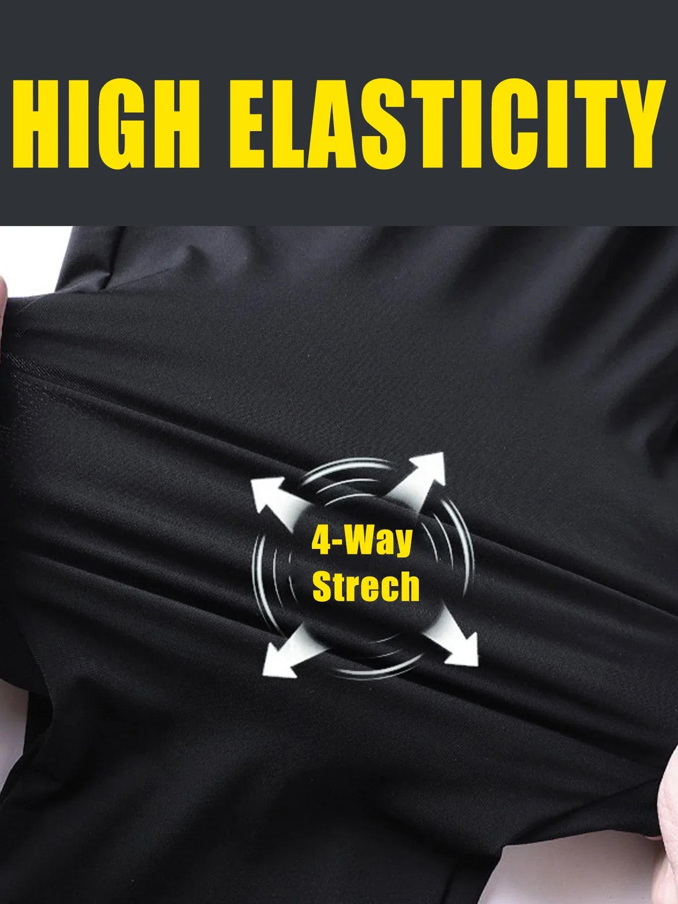 Men’s Solid Color Casual Shorts – Elastic Waist with Drawstring and Zipper Pockets, Loose Fit High Elasticity
