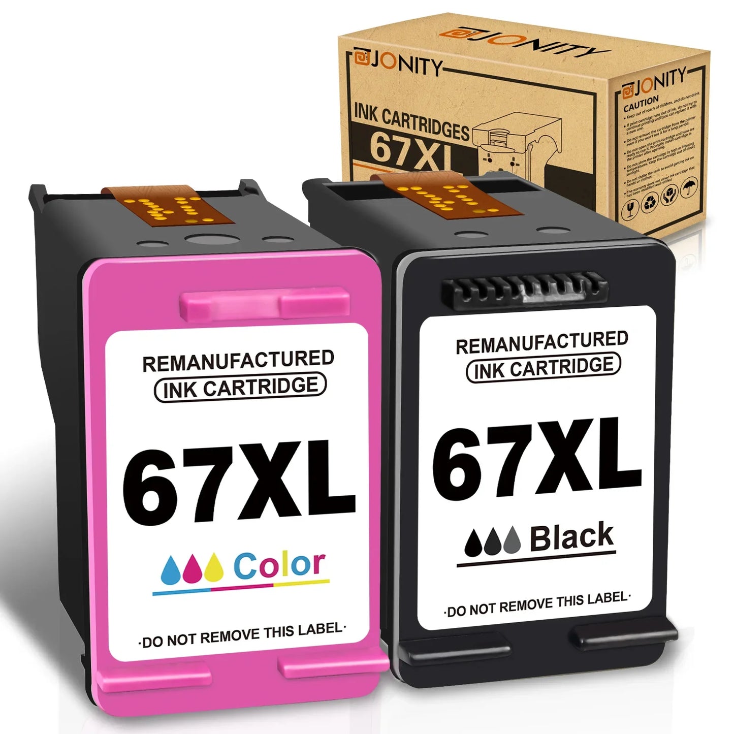 ALIZEO 67XL Ink Cartridge Replacement – High Yield Compatible for HP 67XL DeskJet Plus 4140/4152/4155/4158/1225/2732/2752 Printer Ink Cartridge