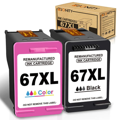 ALIZEO 67XL Ink Cartridge Replacement – High Yield Compatible for HP 67XL DeskJet Plus 4140/4152/4155/4158/1225/2732/2752 Printer Ink Cartridge