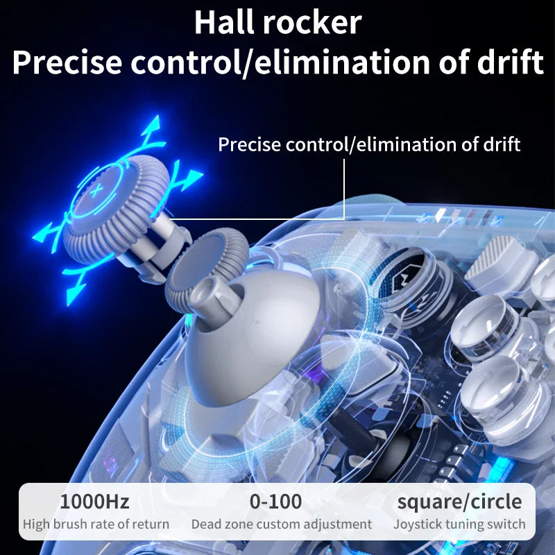 Aolion K10 RGB Wireless Gaming Controller – Gamepad with Charging Dock, Hall Effect Joystick & Trigger for Nintendo Switch 2/PC/Phone