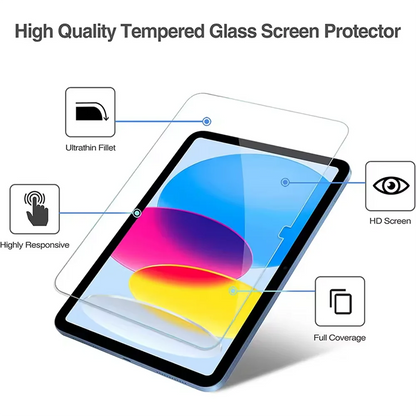 2PCS 9H Tempered Glass Screen Protector for iPad (10.2/9.7/10.5/10.9/11) Pro, Air & Mini – Anti-Scratch HD Protective Film