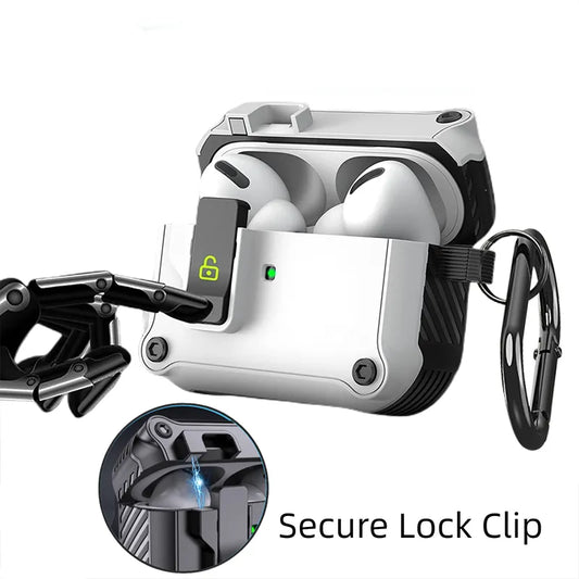 Shockproof Security Lock Cover for AirPods Pro 2 & 3 - Protective Case for AirPods Pro 2nd Gen 2023, AirPods 3 Funda