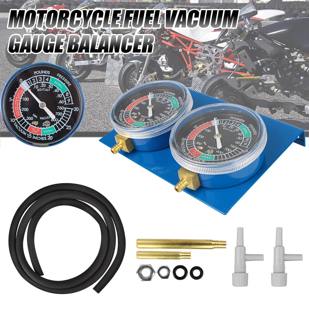 2/4 Cylinder Motorcycle Carburetor Synchronizer Kit — Ignition Tester & Balancer Gauge Set for Motorbike Diagnostics