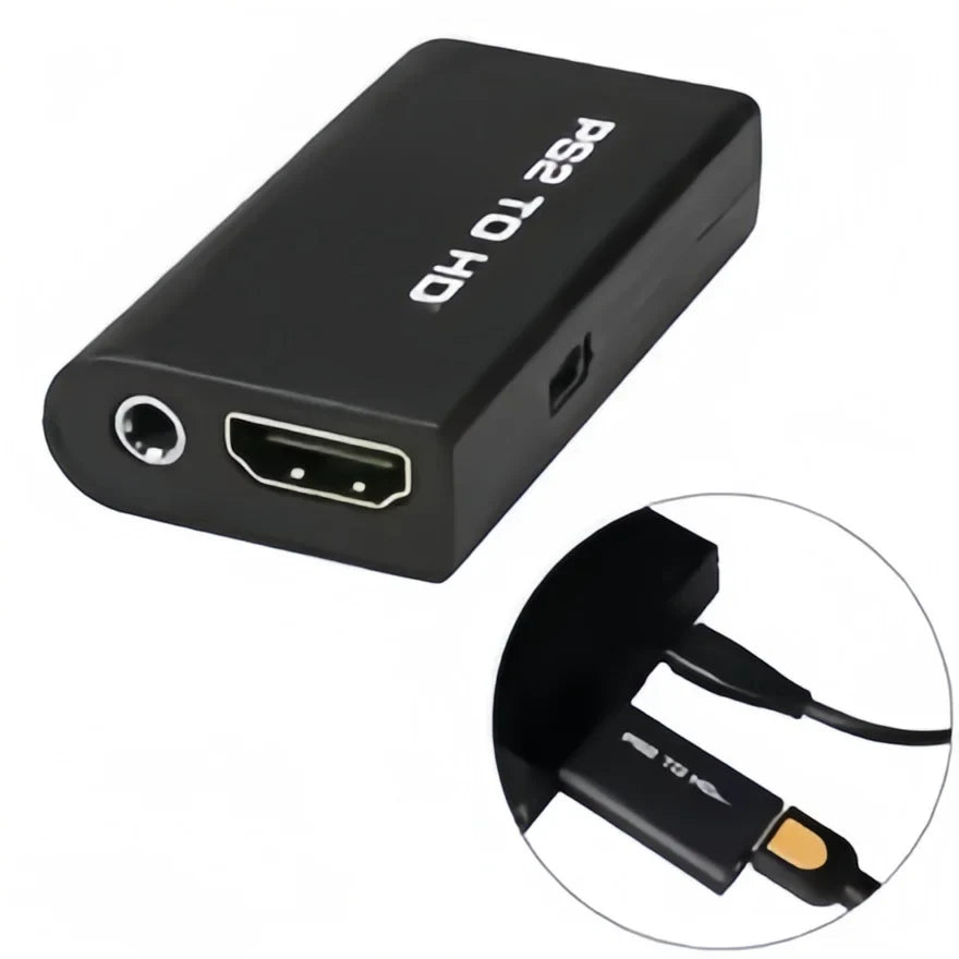 PS2 to HDMI Converter Adapter – 1080P Full HD with 3.5mm Audio, Supports All PS2 Display Modes