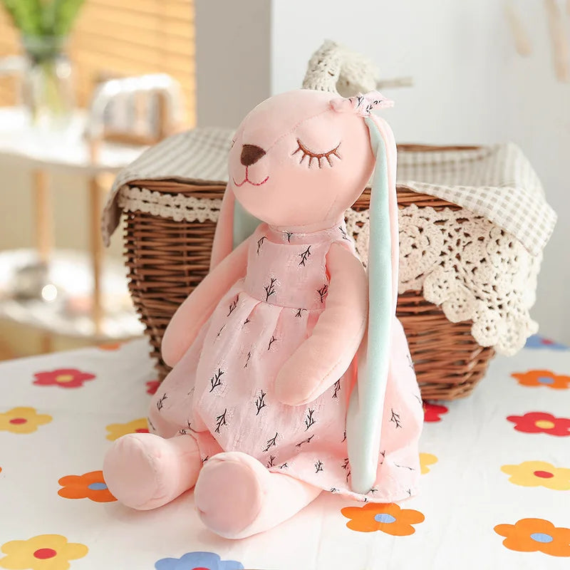 Cute Rabbit Plush Toy – Soft Pink Heart Stuffed Animal with Long Ears, Throw Pillow & Kids Room Decor Gift