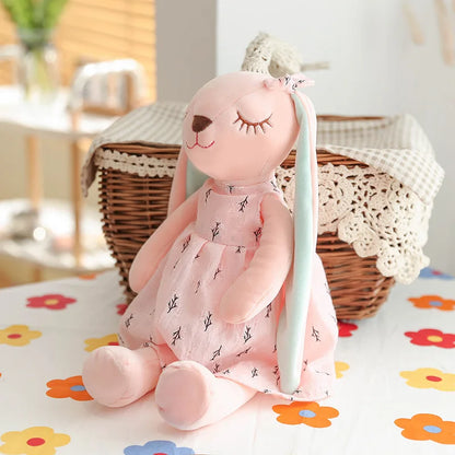 Cute Rabbit Plush Toy – Soft Pink Heart Stuffed Animal with Long Ears, Throw Pillow & Kids Room Decor Gift