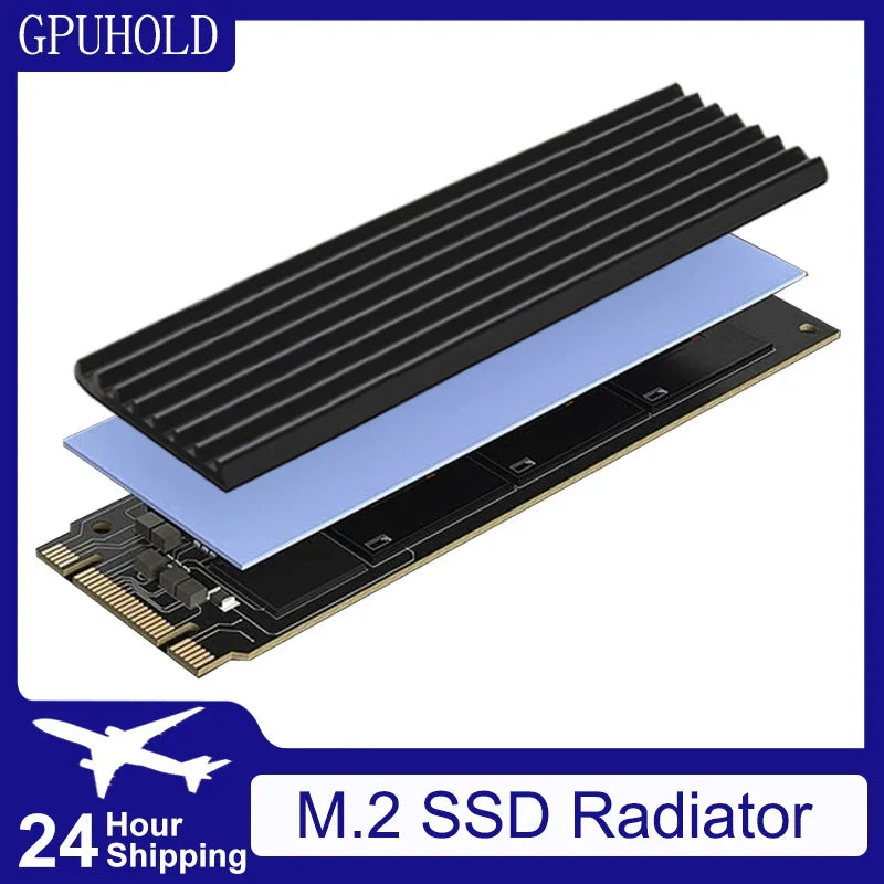 GPUHLOD M.2 2280 SSD Heatsink – Aluminum NVMe NGFF Cooler with Thermal Silicone Pad for PS5 & PC