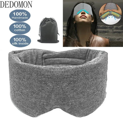 Travel Eyepatch Sleeping Eye Mask – Soft Cotton Silk Blindfold, Portable Eye Cover for Men & Women