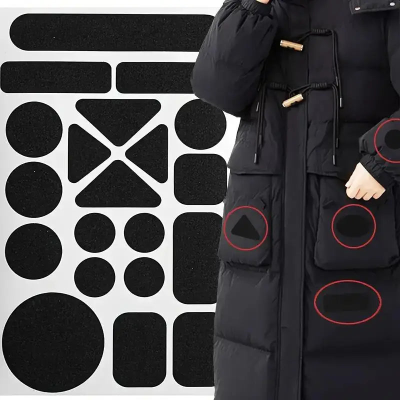 Instant Self-Adhesive Fabric Repair Patch — Universal Black Heavy-Duty Iron-On for Down Coats