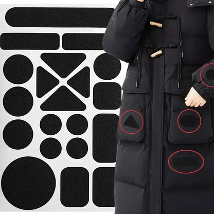 Instant Self-Adhesive Fabric Repair Patch — Universal Black Heavy-Duty Iron-On for Down Coats