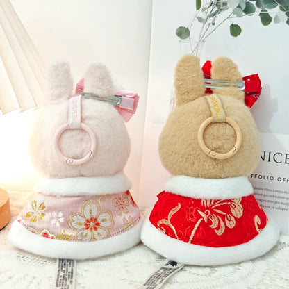17cm Mini Plush Doll Clothes — Outfit Accessories for Labubu V1 & V2, Christmas Cookie Man Sweater Hat, New Year Gift