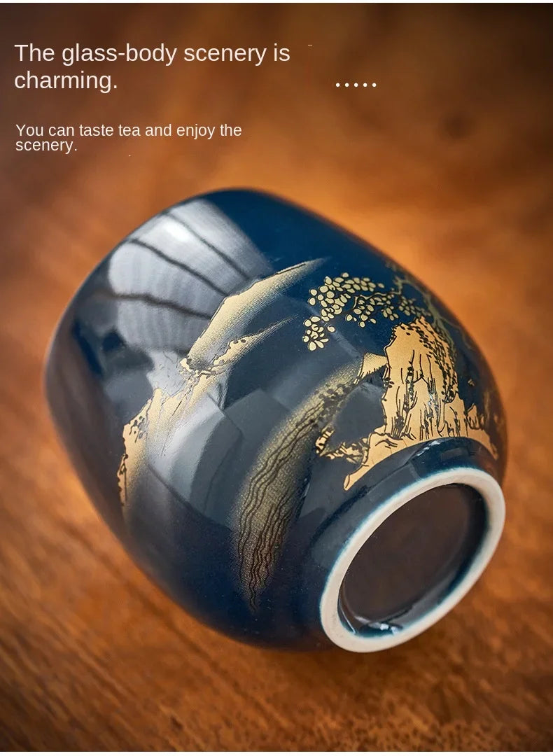 180ml Japanese-Style Ceramic Tea Mug – Large Single Teacup for Home Tea Set or Master Use