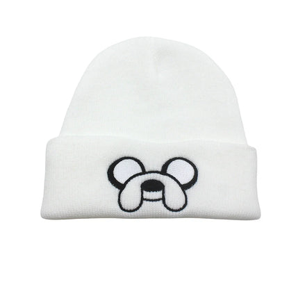 Cute Puppy Embroidered Knitted Hat - Yellow Ear Protection for Autumn & Winter - Warm & Versatile Beanie