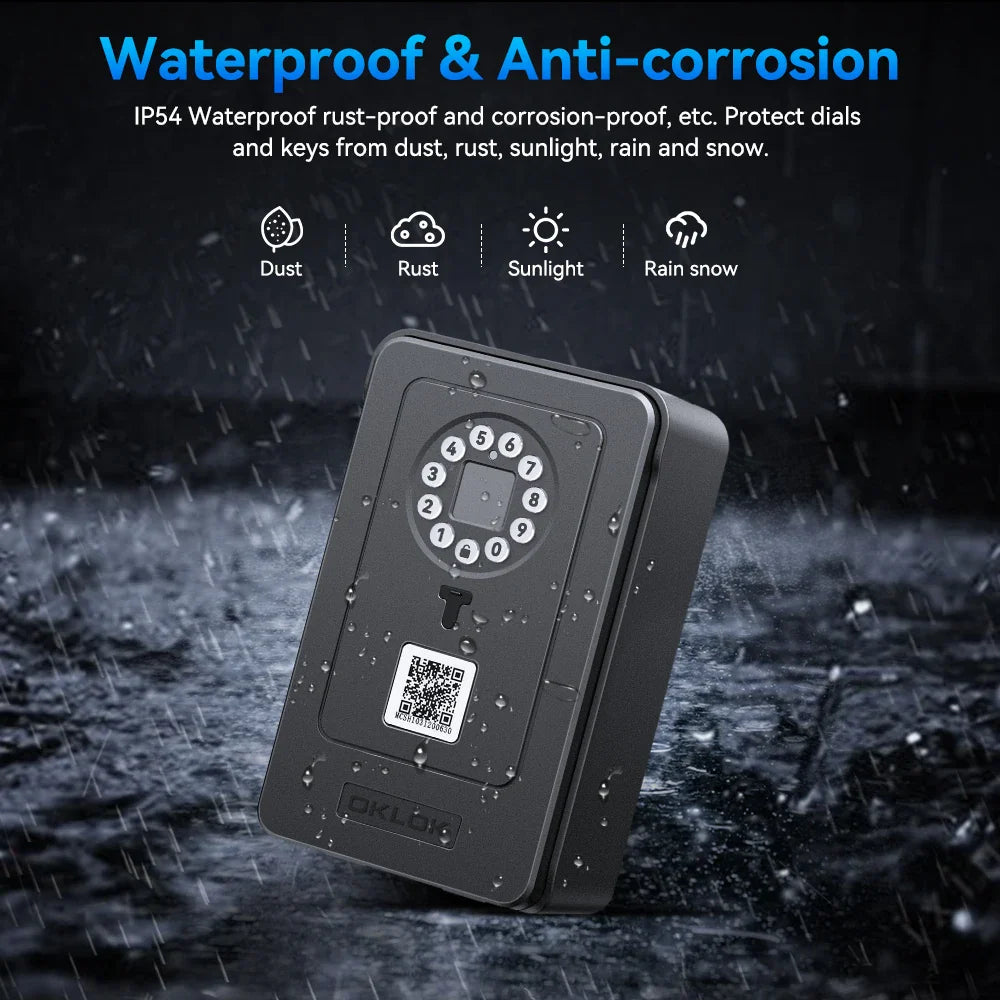Camluxy Smart Key Box with Fingerprint & Digital Password – Secure Lockbox with IC Card and Combination Code Unlock