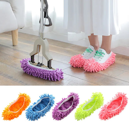 2PCS Chenille Dust Mop Slippers - Multi-Function Foot Socks Mop Caps for Effortless Floor Cleaning