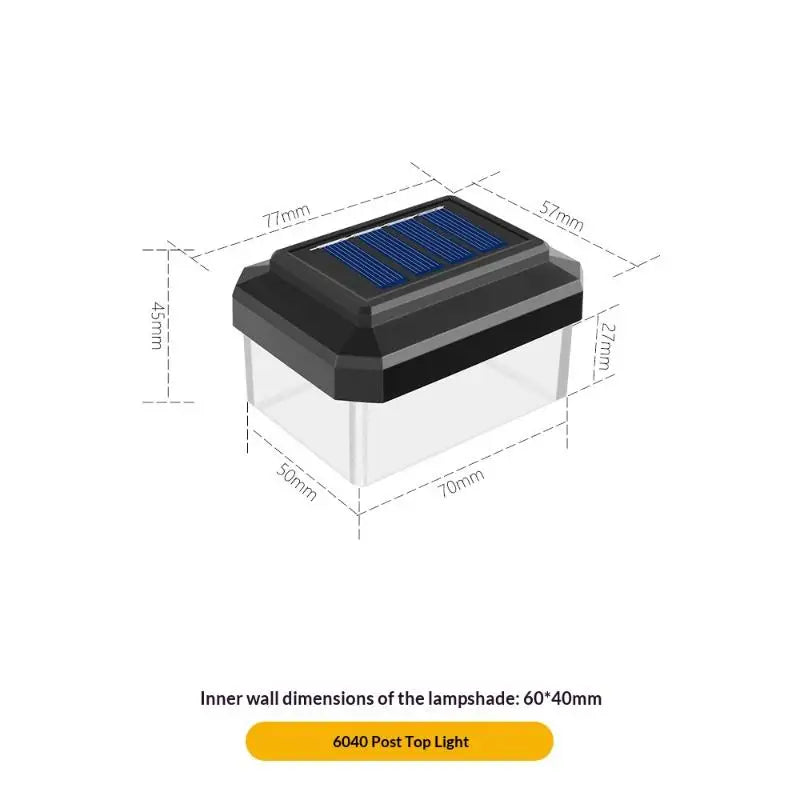 Solar Post Cap Light - IP65 Waterproof LED Outdoor Fence, Deck, Garden & Pathway Lighting