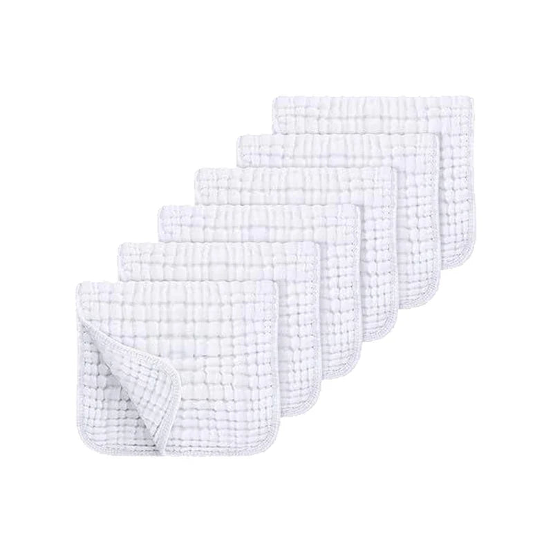 6PCS Baby Burping Cloths – 20"x10" Extra Soft 100% Cotton Muslin Washcloths, Absorbent Newborn Burp Cloths
