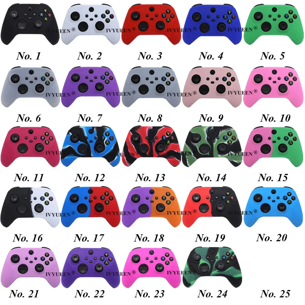 IVYUEEN MixColor Protective Silicone Case for Xbox Series S/X Controller — Thumbstick Grip Caps & Gamepad Cover