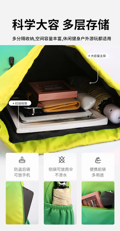 Bundle Pocket Waterproof Nylon Backpack — Portable Sports Bag for Outdoor, Camping, Swimming, Fitness, and School Use