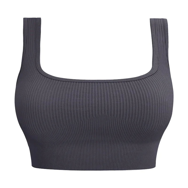 Women’s Seamless Yoga Sports Bra - Backless Fitness Crop Vest for Gym, Training & Outdoor Workouts