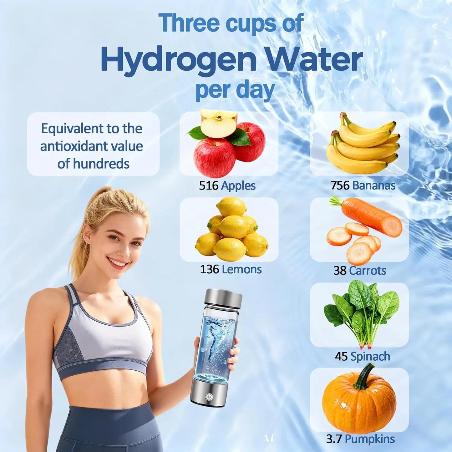 Hydrogen Water Generator Bottle - Portable Rechargeable SPE PEM Alkaline Ionizer Cup for Home & Travel