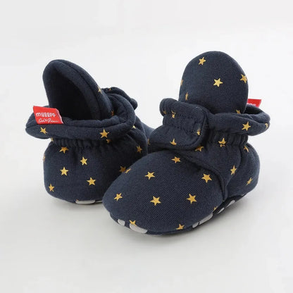 Meckior Baby Socks Shoes – Star Toddler First Walkers Booties, Soft Cotton Anti-Slip Shoes for Boys and Girls