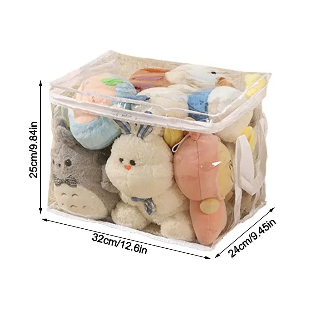 Large Capacity PVC Waterproof Toy Storage Box – Foldable Transparent Dustproof Home Organizer Bag