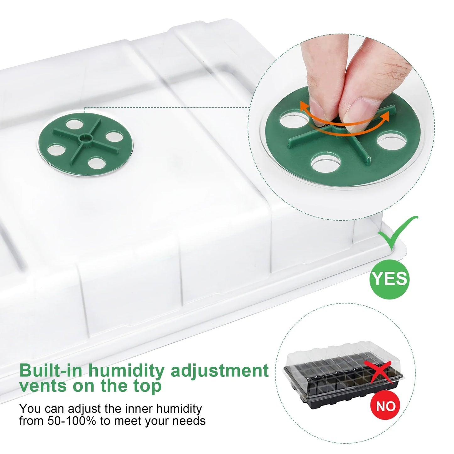 3pcs 40-Cell Seed Tray Set — Thickened Seedling Propagator with Transparent Cover for Greenhouse & Garden