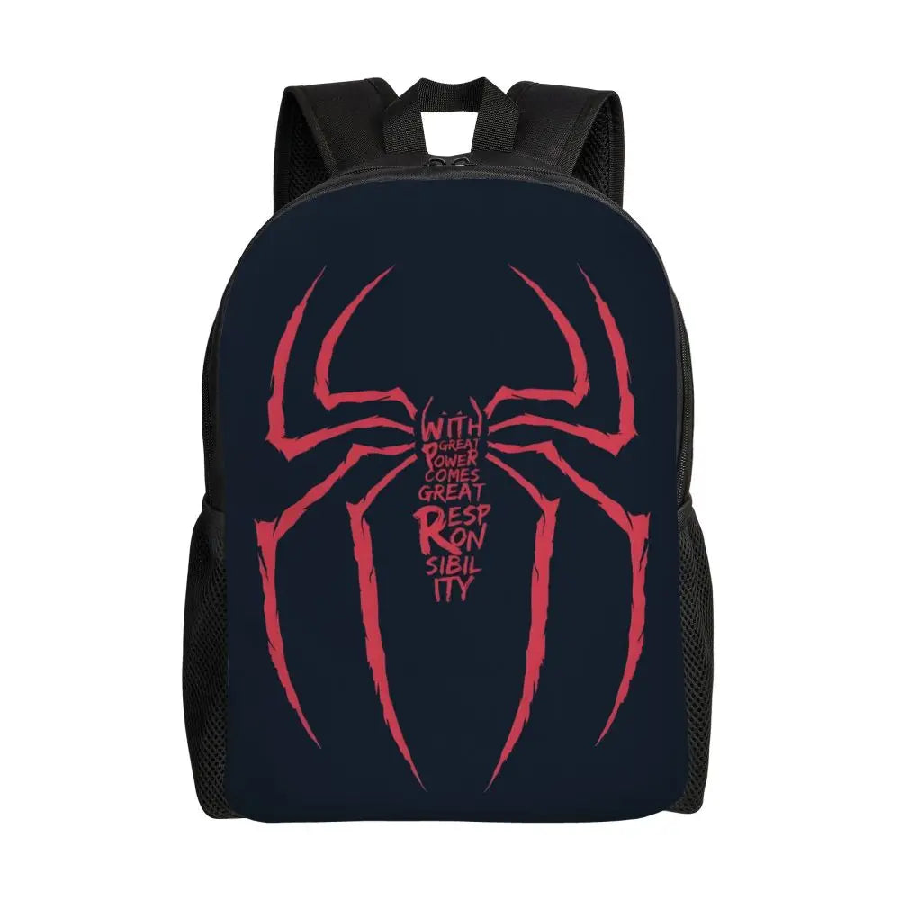 Custom Spider-Man Web Backpack – Water-Resistant School & College Bag for Men and Women