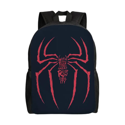 Custom Spider-Man Web Backpack – Water-Resistant School & College Bag for Men and Women