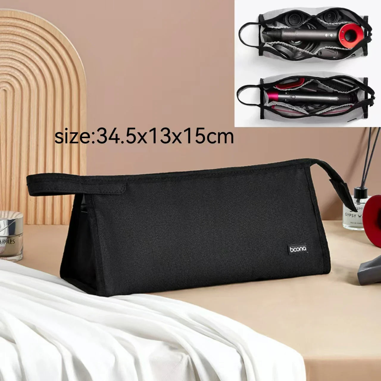 Dustproof Travel Storage Bag for Dyson – Portable Organizer Case for Hair Dryer, Curler & Straightener Protection
