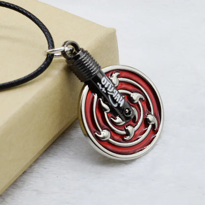 Anime Konoha Necklace & Keychain – Akatsuki Sharingan Jiraiya Pendant for Sasuke, Kakashi Cosplay Jewelry Gift