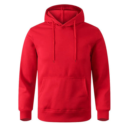 Unisex Warm Sweatshirt — Casual Solid Color Streetwear Pullover with Pocket, Sport & Fitness Hoodie in Multiple Colors