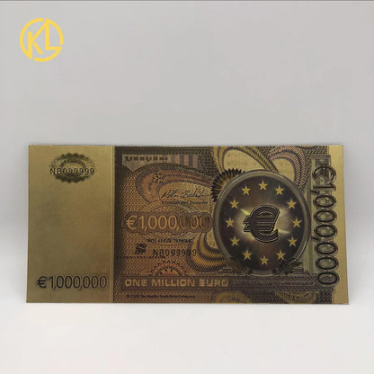 Colored European Banknote Currency Set – 5 to 1000 Million Euro Gold Notes for Business Gifts & Collection