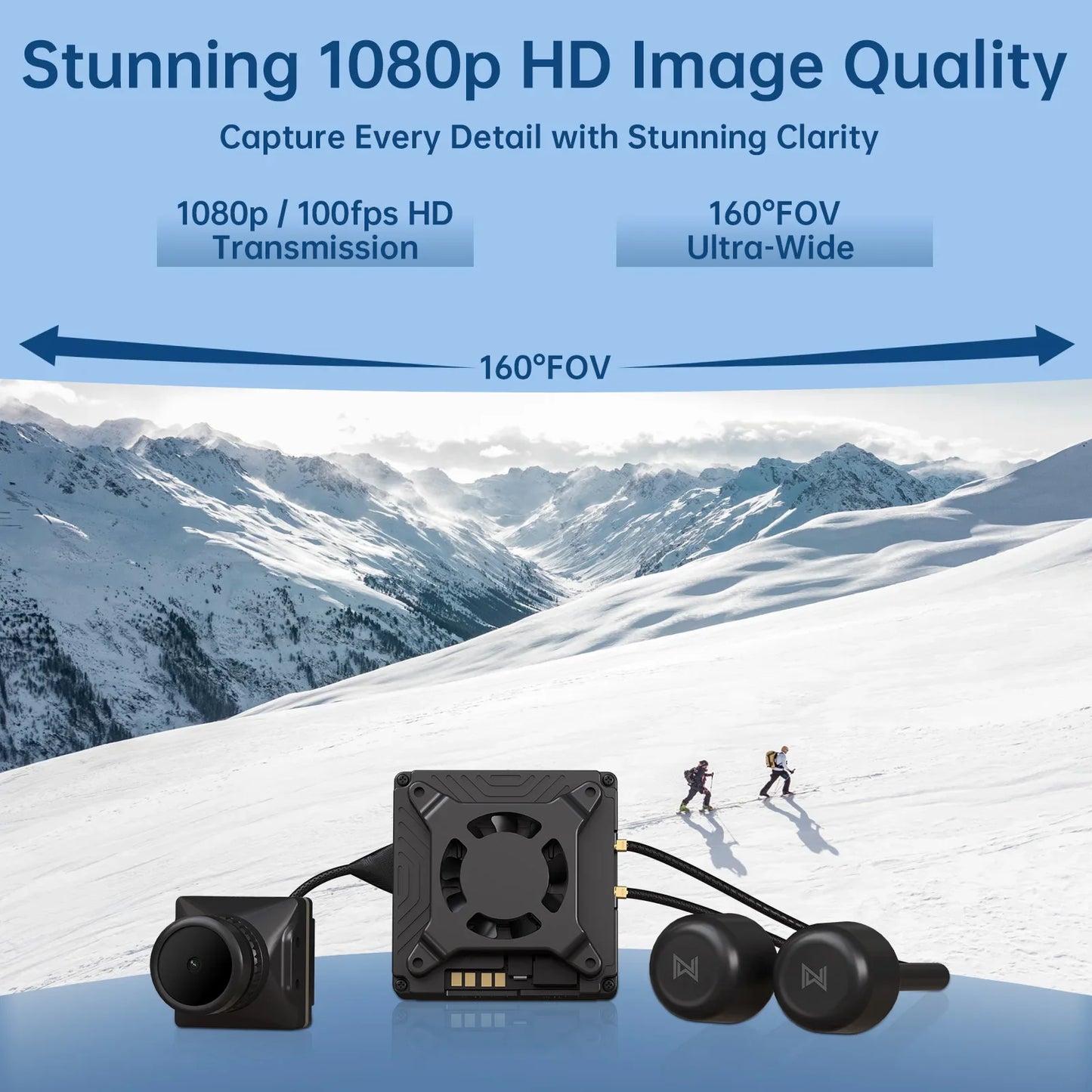 Caddx Walksnail Avatar GT FPV Kit — 1080P 100fps Dual Antenna Night Vision Drone with Starvis II Sensor, Max 2W VTX, Long Range