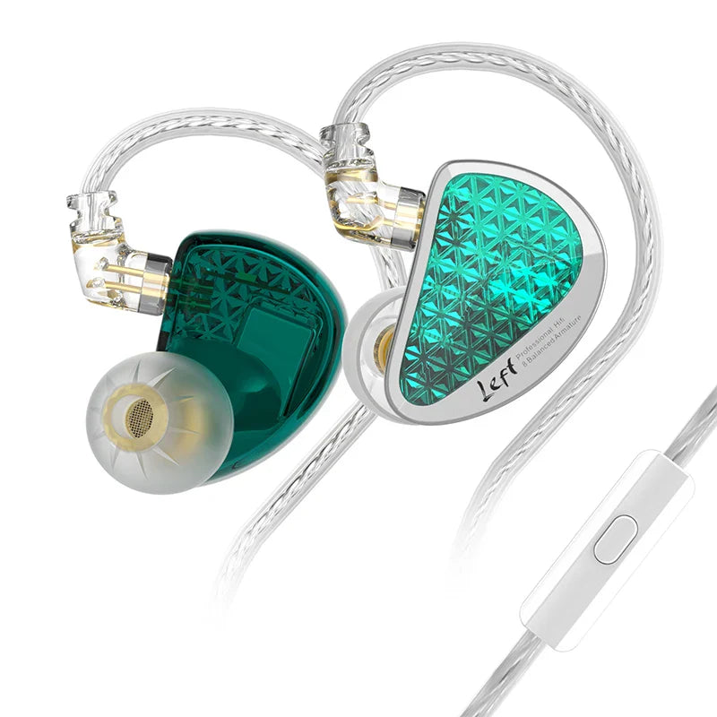 KZ AS16 PRO Wired In-Ear Headphones – 8BA Balanced Armature Earbuds with Microphone for MP3 & HiFi Bass Music