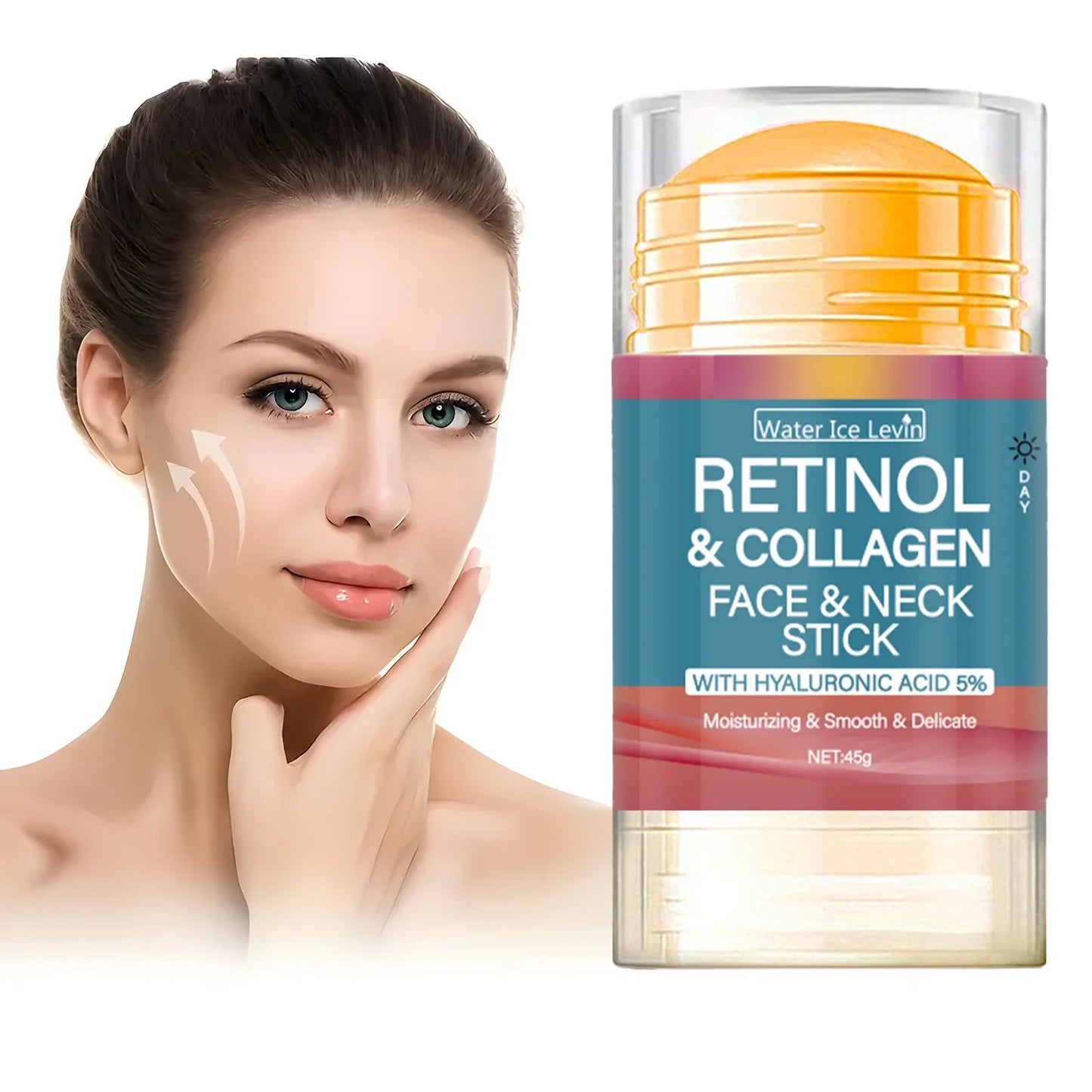 Retinol Lifting & Firming Face Cream Stick — Collagen Moisturizer, Wrinkle Smoothing, Whitening & Brightening Skincare