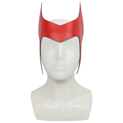 Scarlet Witch Cosplay Headband & Mask — Leather Face Cover for Adult Halloween, Superhero Costume & Party Props